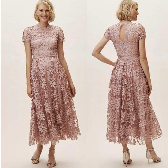 NWT BHLDN Virdia Dress Anthropologie size 10 Floral Applique Wedding Bridal - Picture 12 of 15